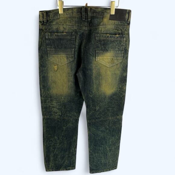 Southpole Mens Slim Straight Ripped and Repaired Denim With Biker Detail 36x30 - Picture 2 of 5